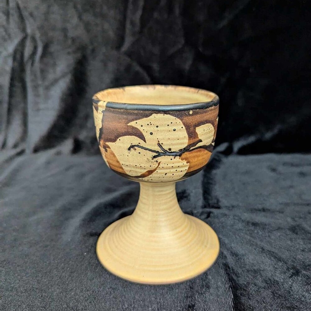 Vintage 1972 Pacific Stoneware B. Welsh Pottery Goblet Brown